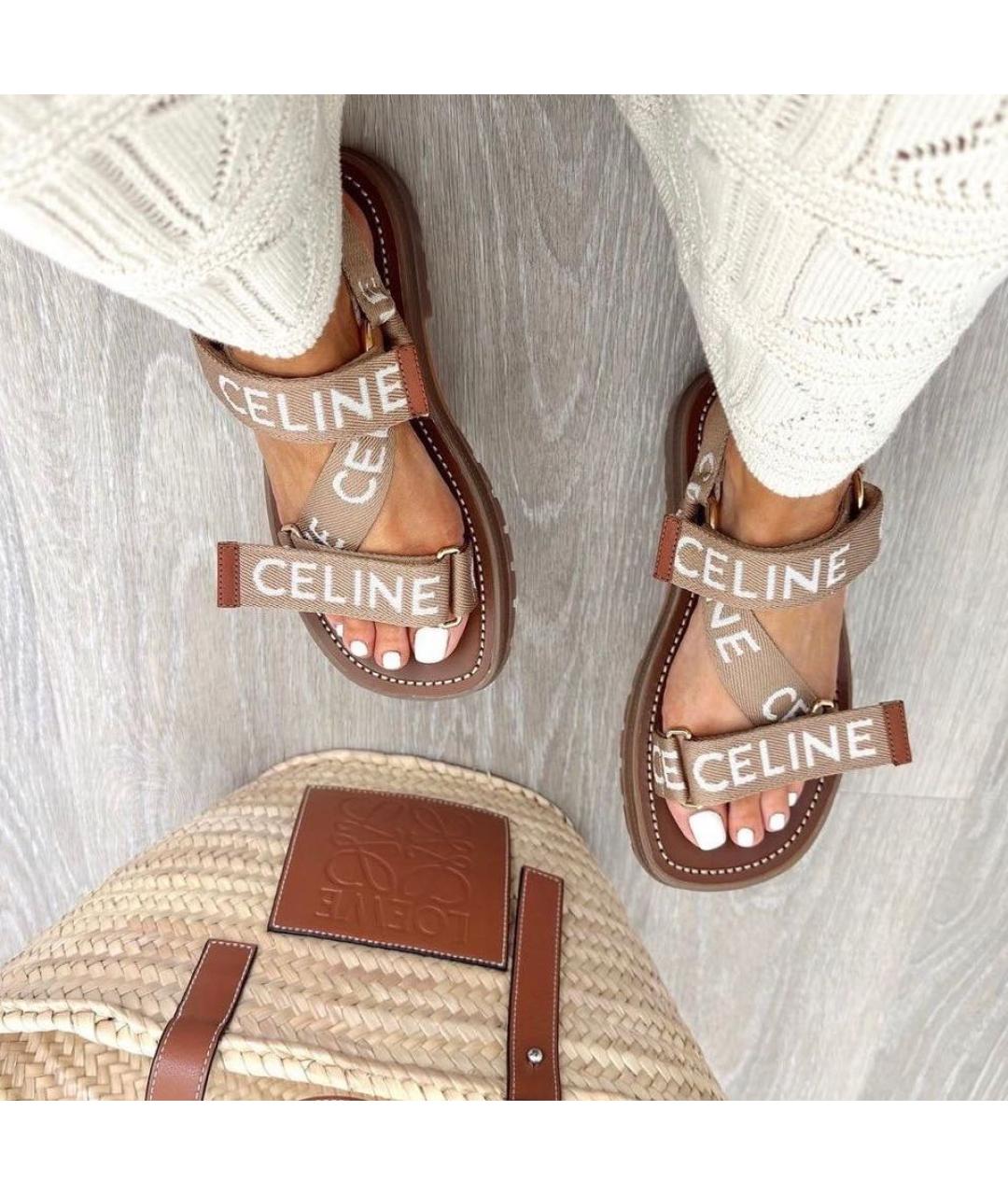 CELINE Коричневые босоножки, фото 5