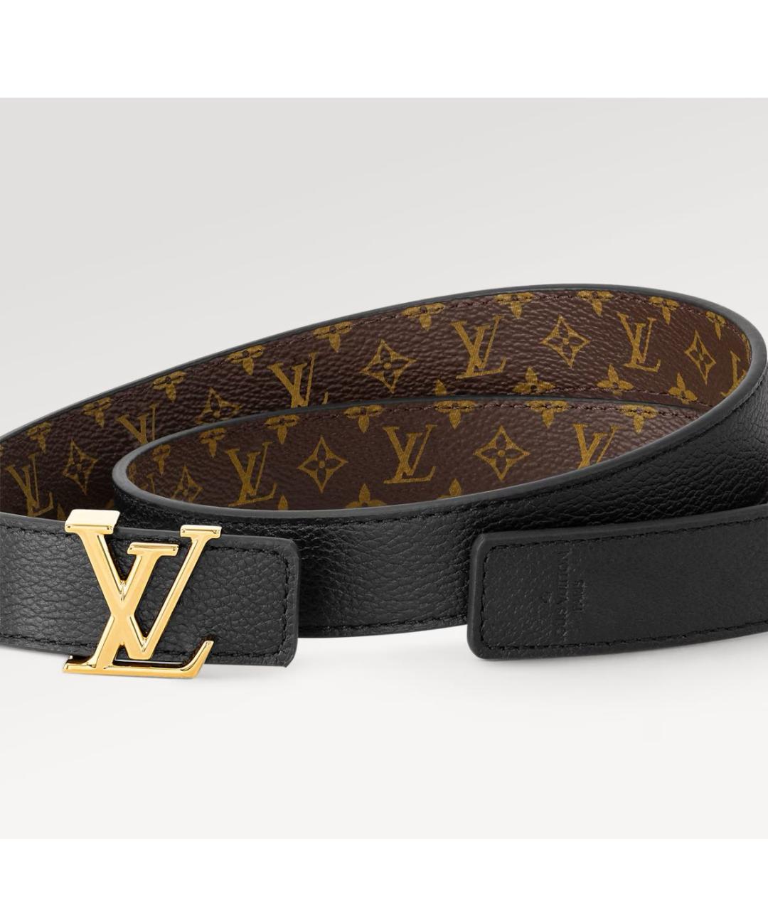 LOUIS VUITTON Черный кожаный ремень, фото 2