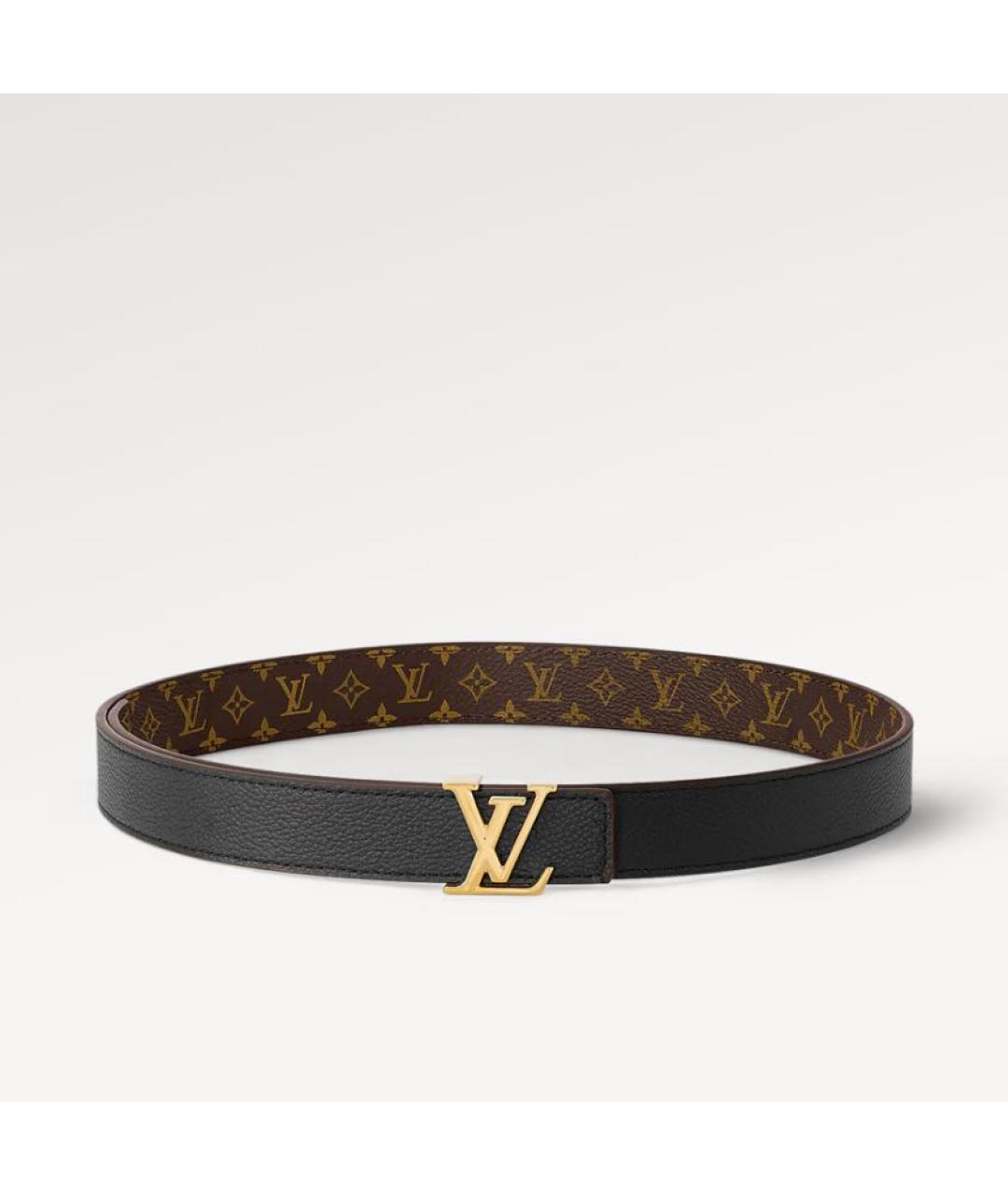 LOUIS VUITTON Черный кожаный ремень, фото 3