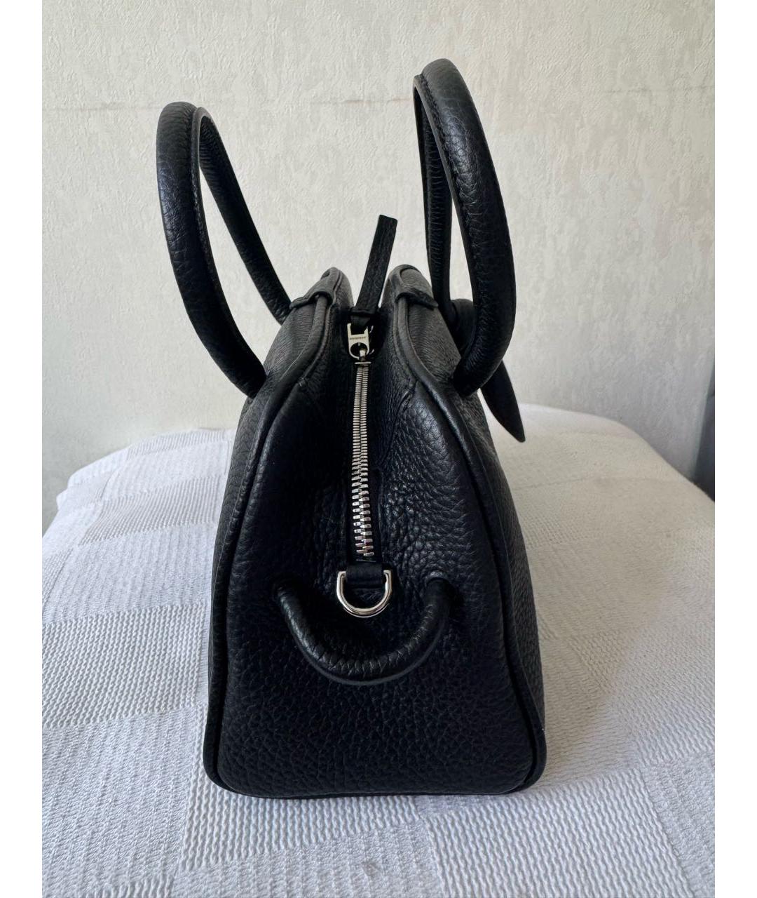 JACQUEMUS Черная кожаная сумка с короткими ручками, фото 3