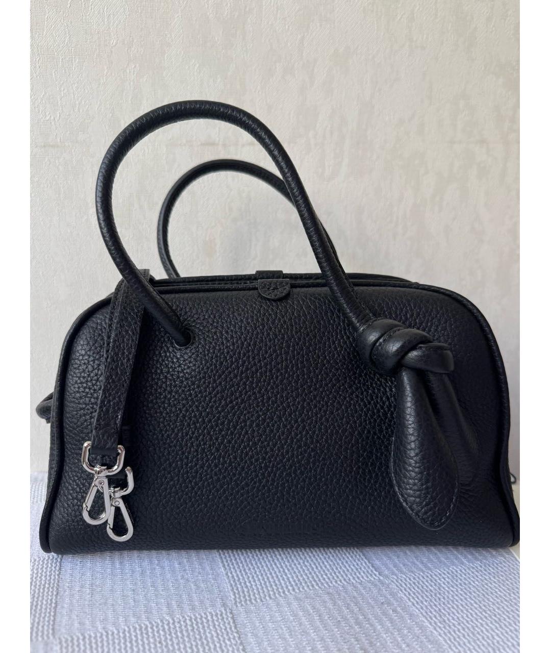JACQUEMUS Черная кожаная сумка с короткими ручками, фото 9