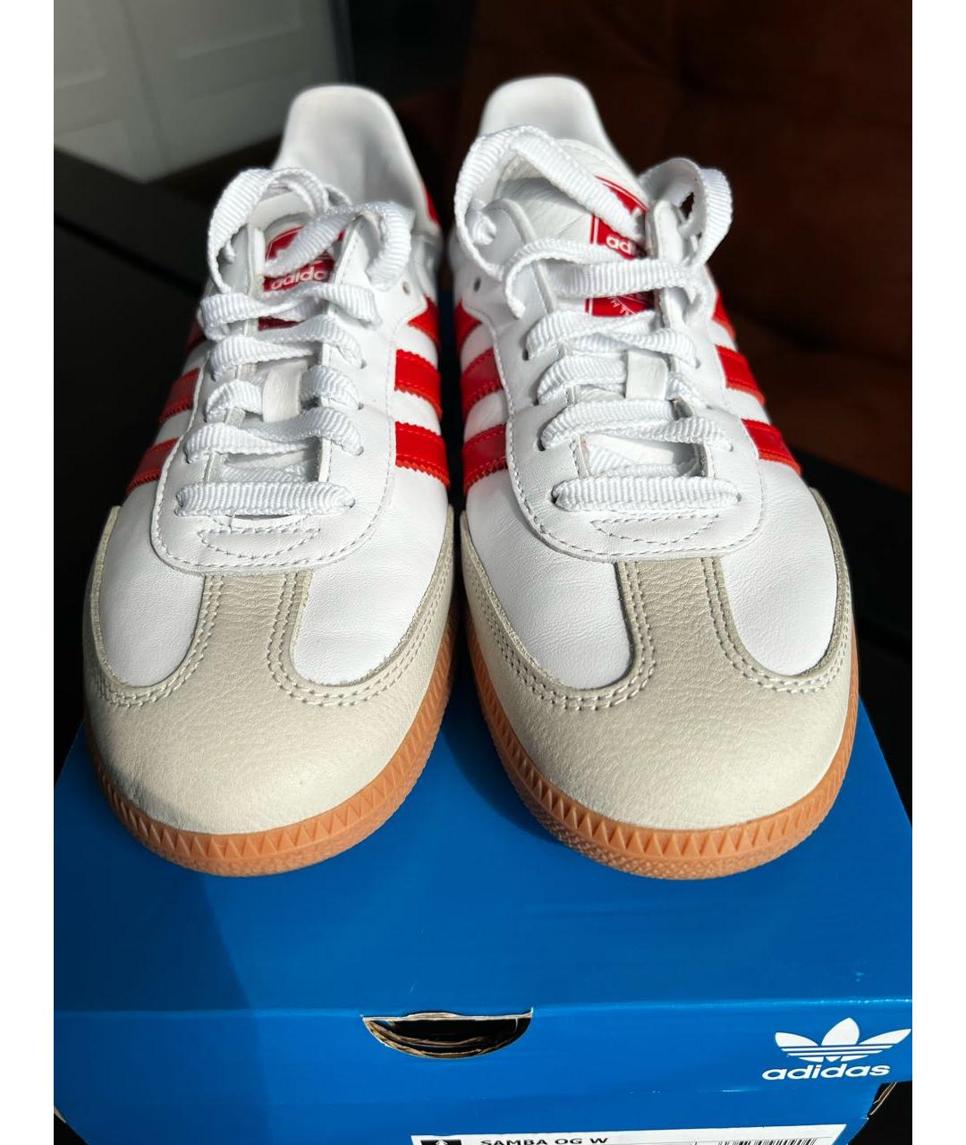 ADIDAS Белые кожаные кроссовки, фото 3