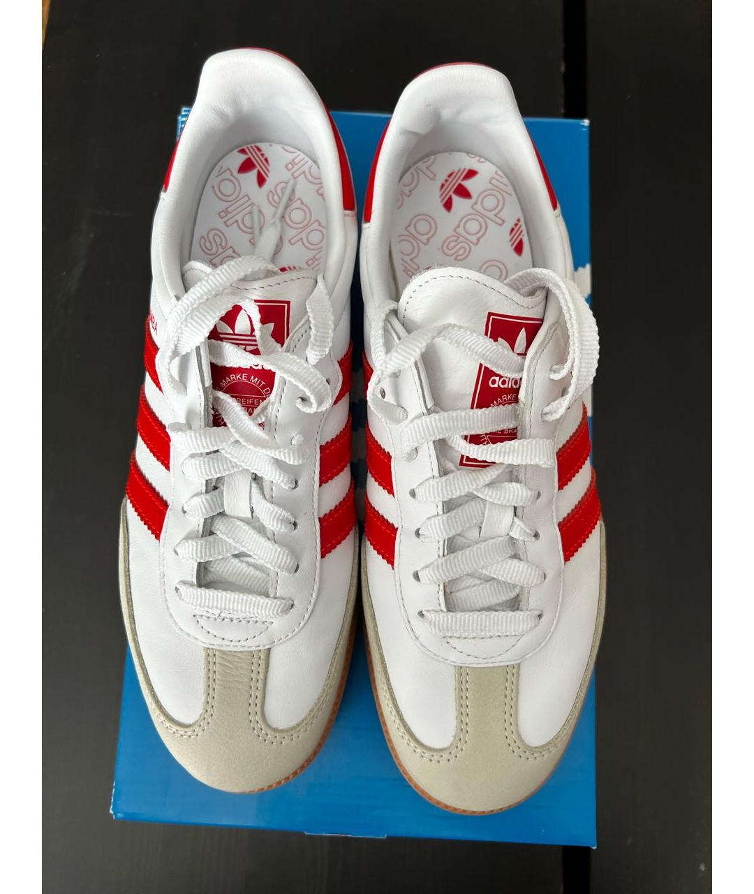 ADIDAS Белые кожаные кроссовки, фото 2