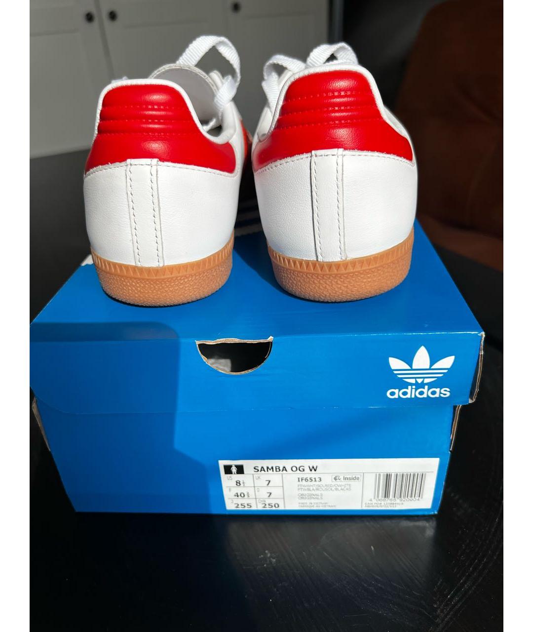 ADIDAS Белые кожаные кроссовки, фото 4