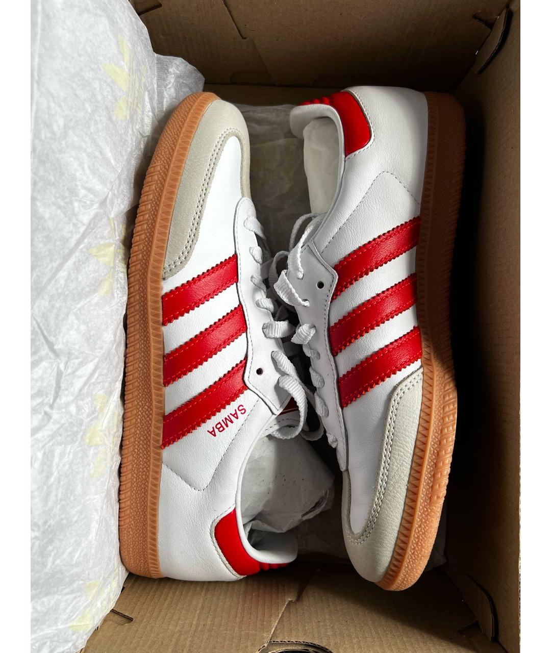 ADIDAS Белые кожаные кроссовки, фото 5