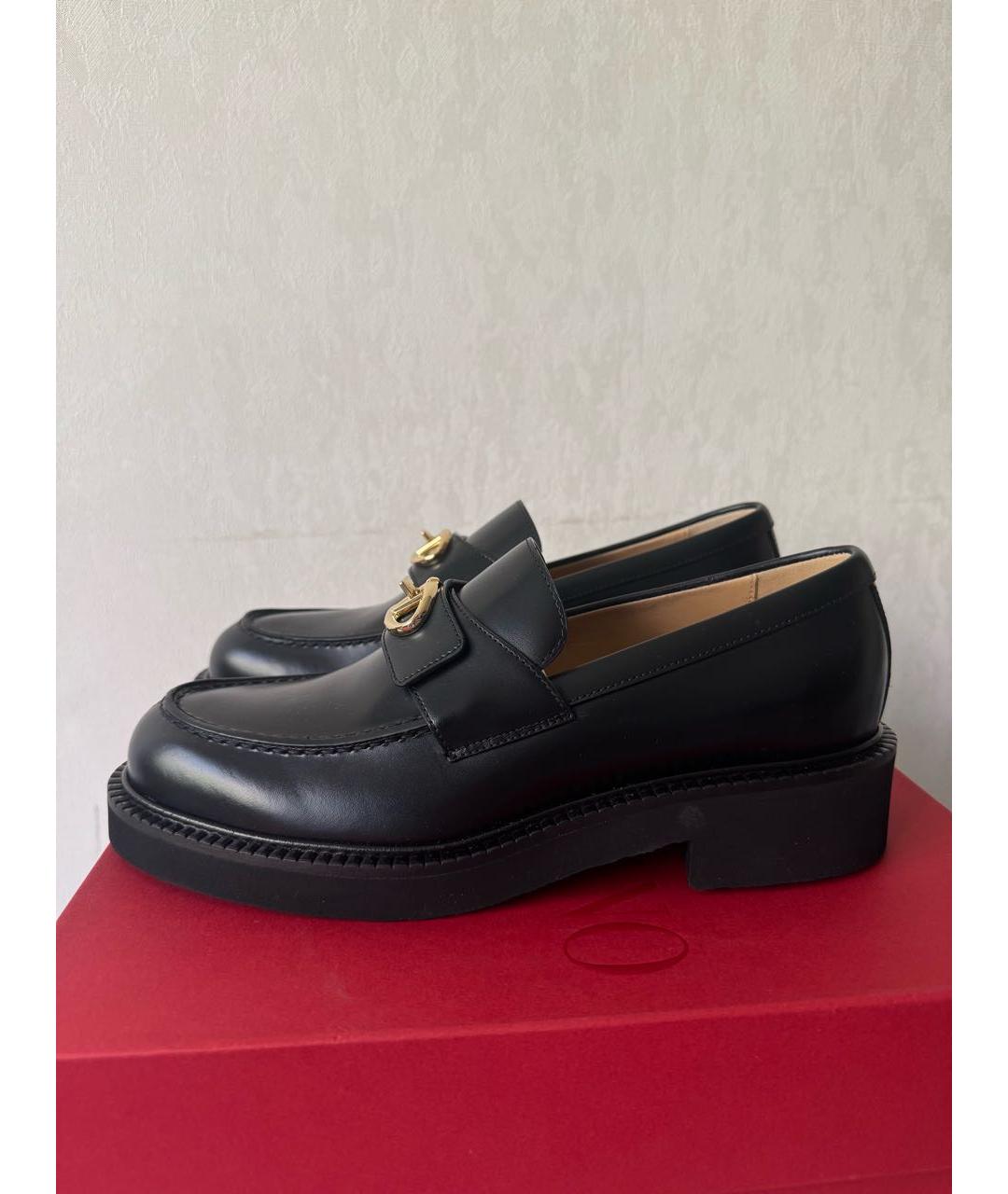VALENTINO Черные кожаные лоферы, фото 3