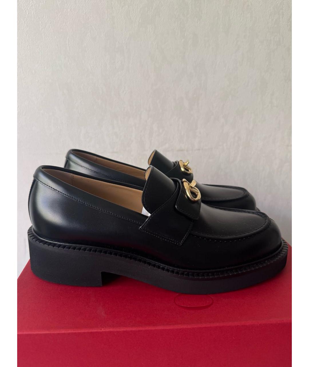 VALENTINO Черные кожаные лоферы, фото 7