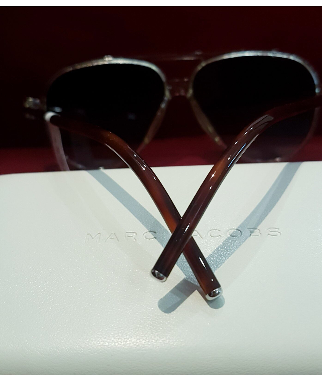 MARC JACOBS Серебряные пластиковые солнцезащитные очки, фото 4