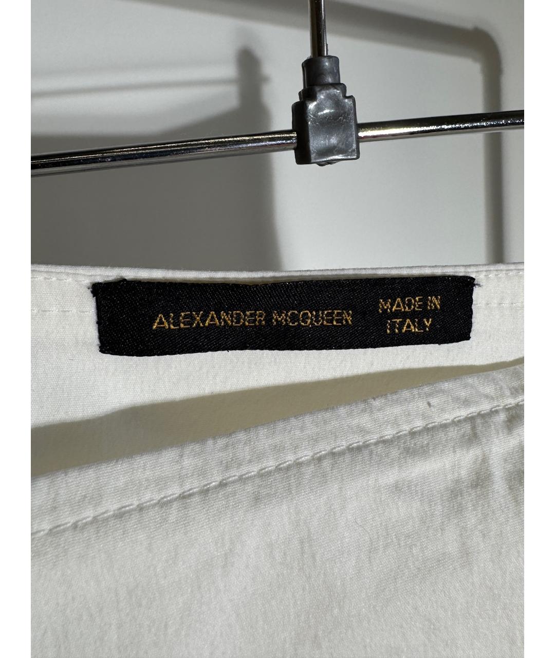 ALEXANDER MCQUEEN Белая хлопковая юбка миди, фото 7