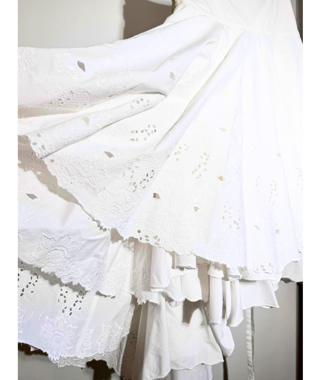 ALEXANDER MCQUEEN Белая хлопковая юбка миди, фото 9