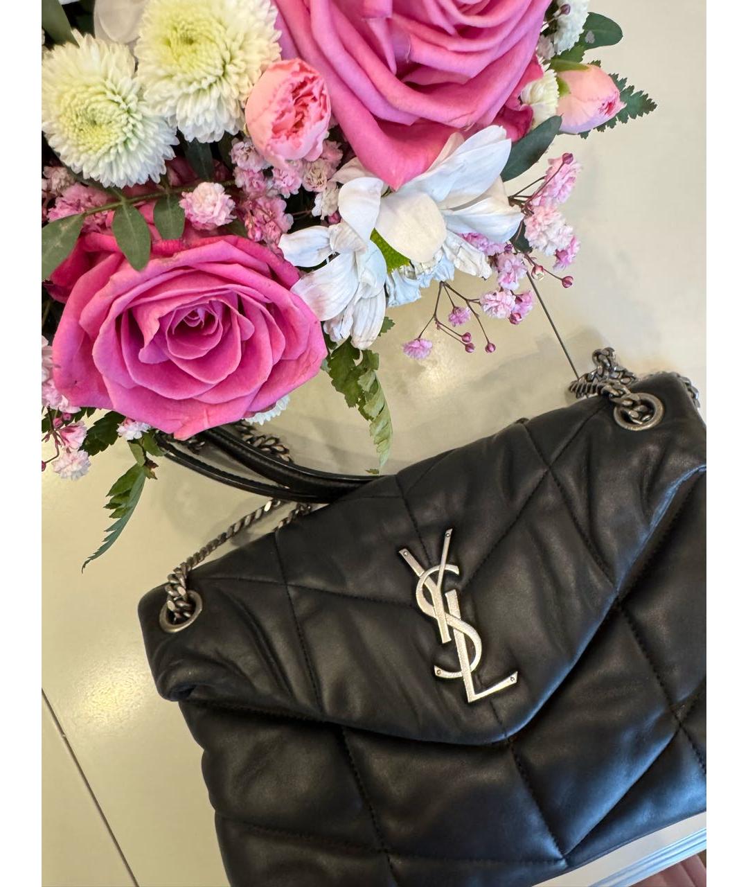 SAINT LAURENT Черная кожаная сумка через плечо, фото 3