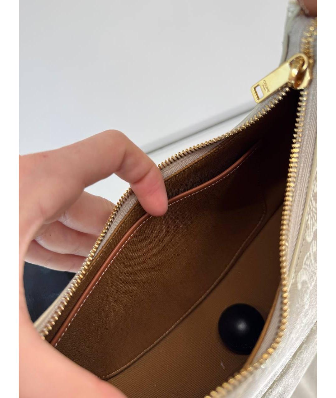 CELINE Бежевая сумка с короткими ручками, фото 6