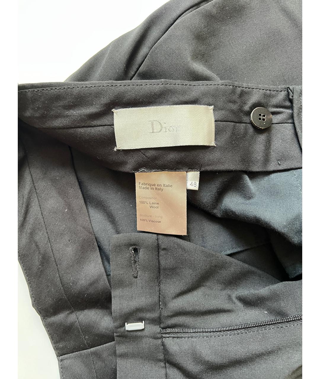 DIOR HOMME Черные шерстяные классические брюки, фото 9