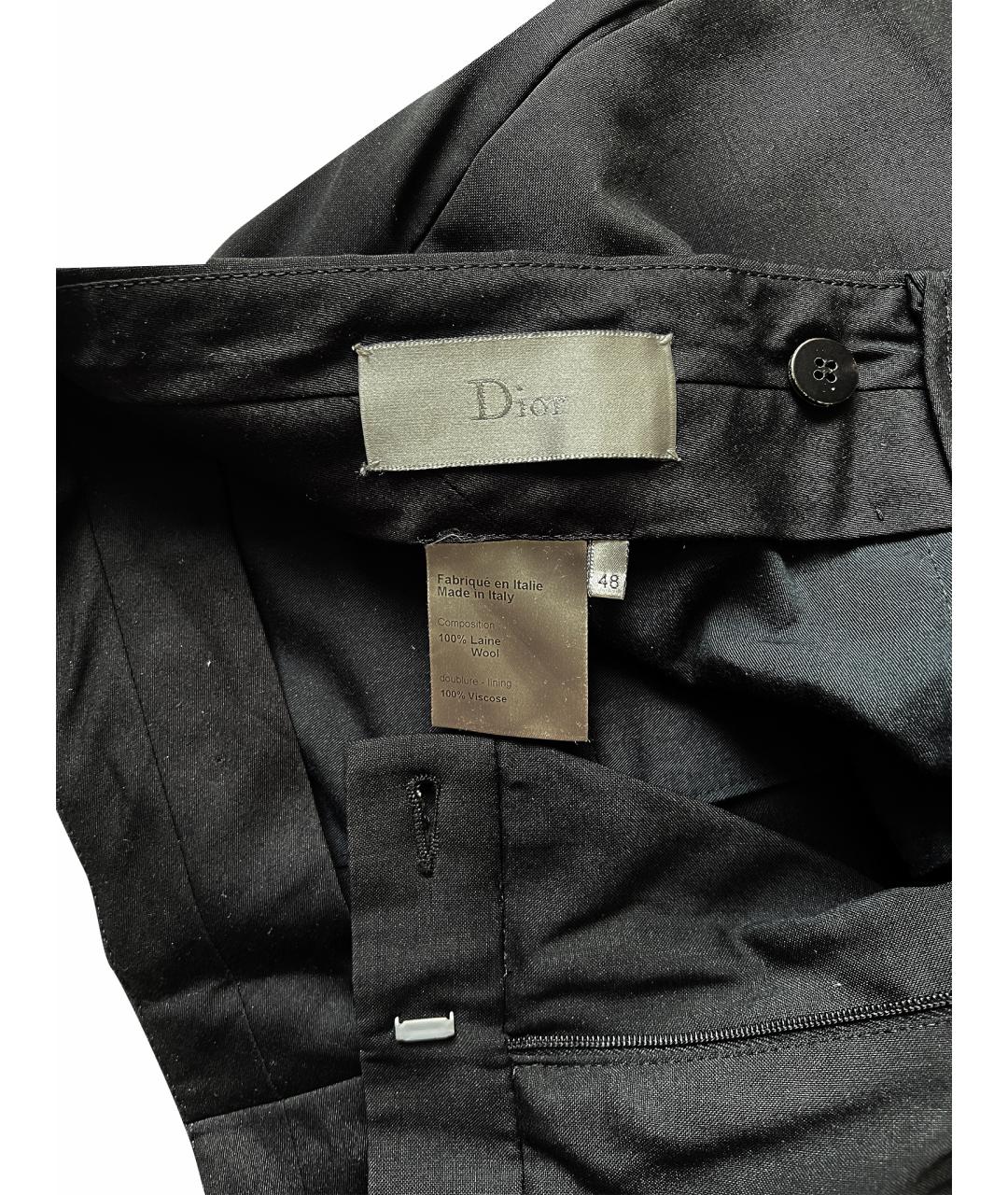 DIOR HOMME Черные шерстяные классические брюки, фото 11