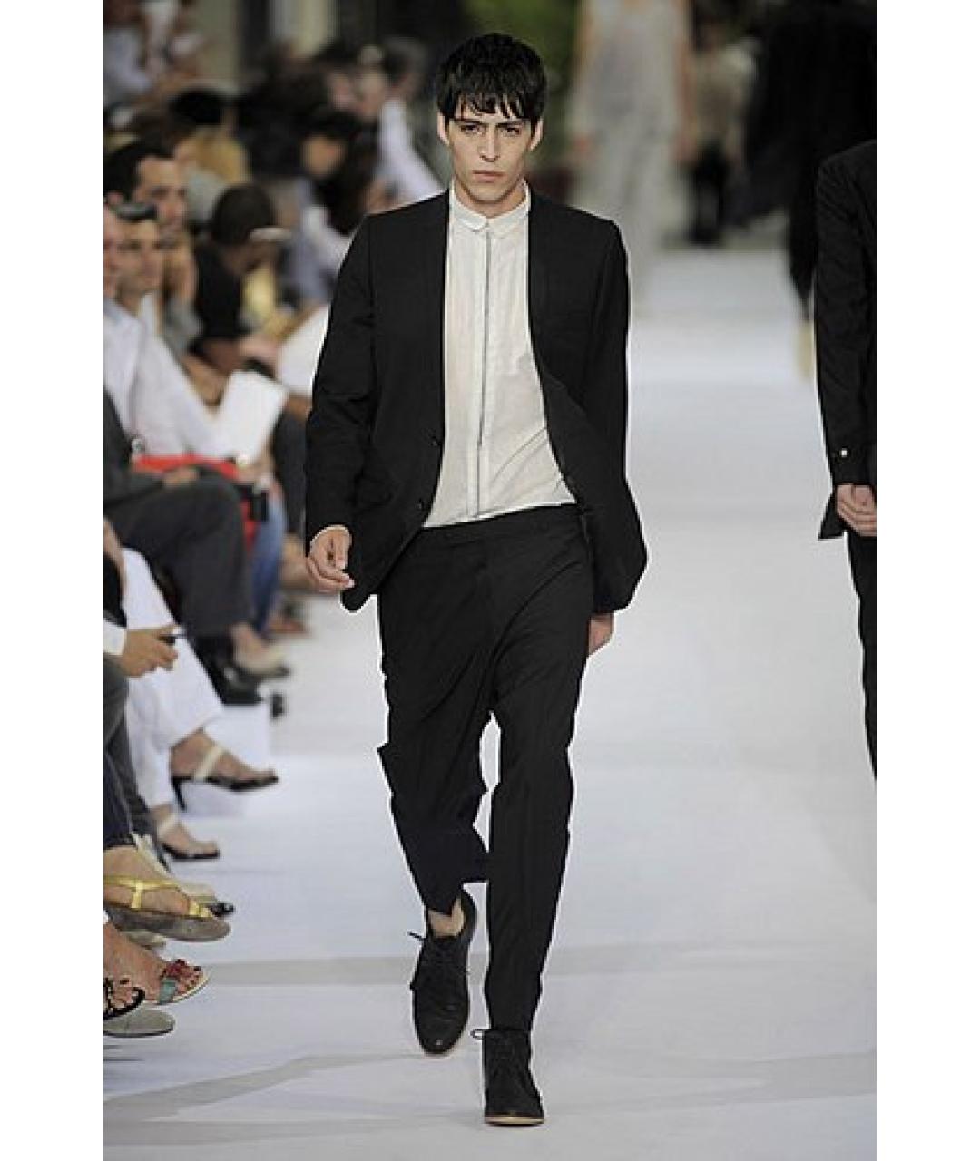 DIOR HOMME Черные шерстяные классические брюки, фото 2