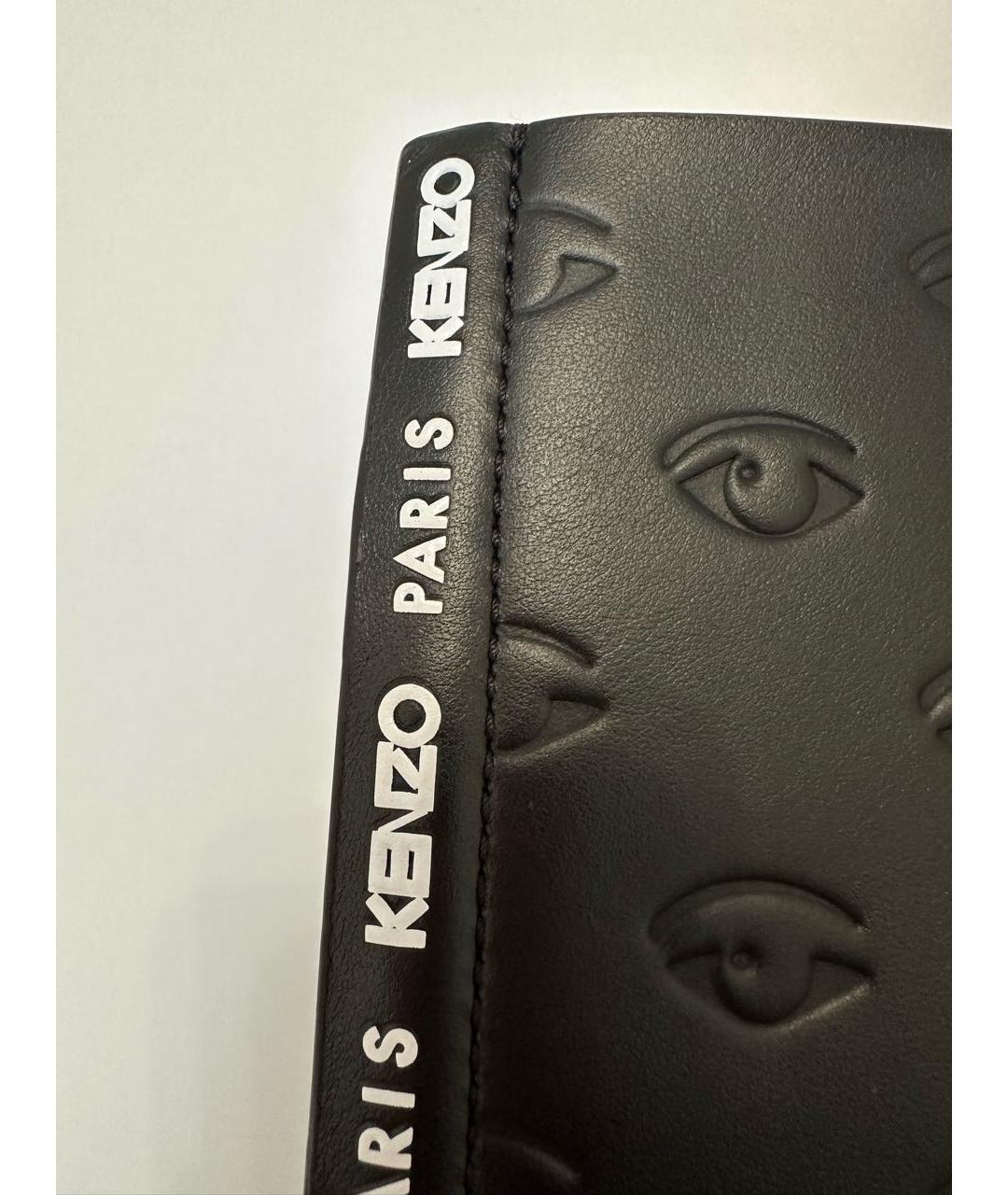 KENZO Черная кожаная сумка тоут, фото 5