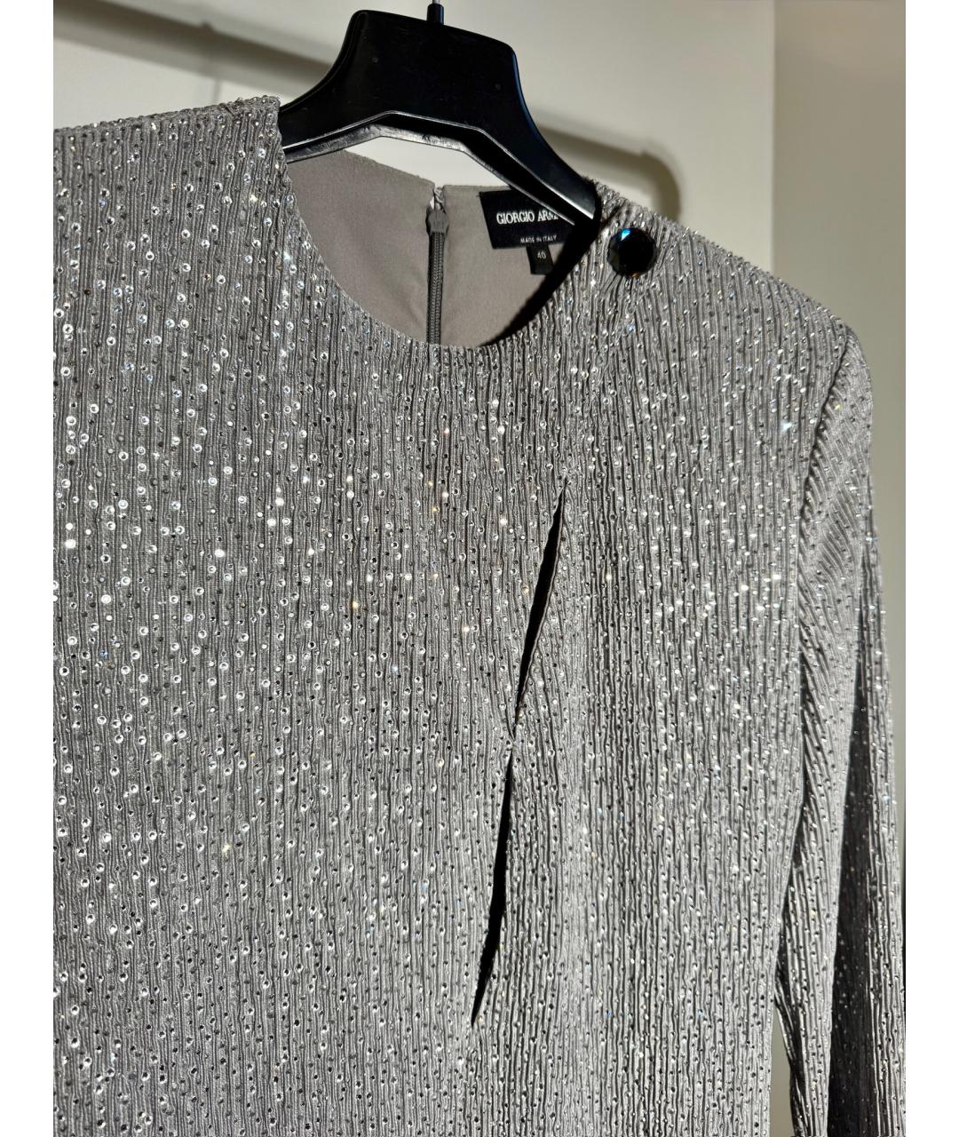 GIORGIO ARMANI Серебряное шерстяное вечернее платье, фото 3