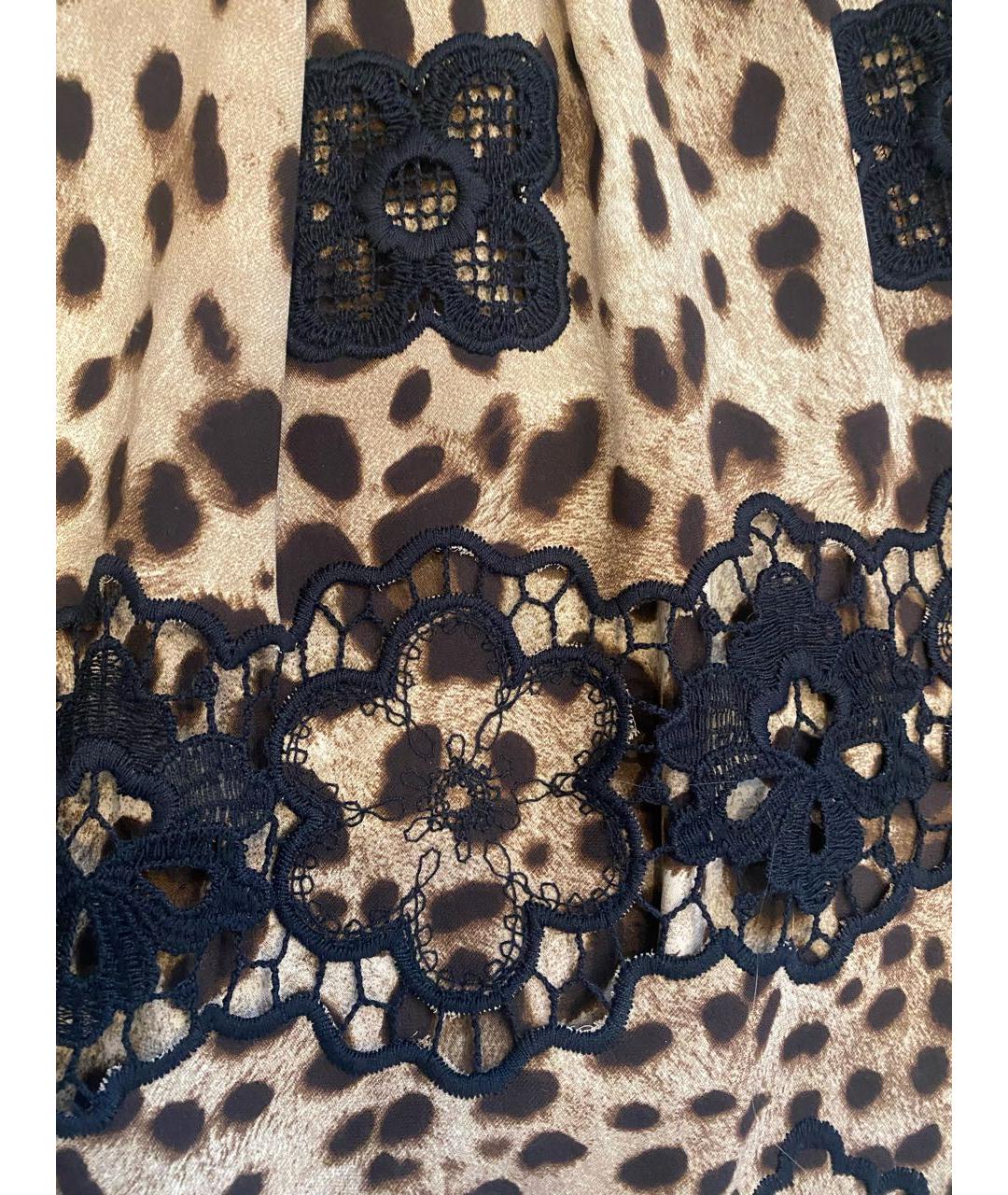 DOLCE&GABBANA Коричневая хлопковая юбка мини, фото 2