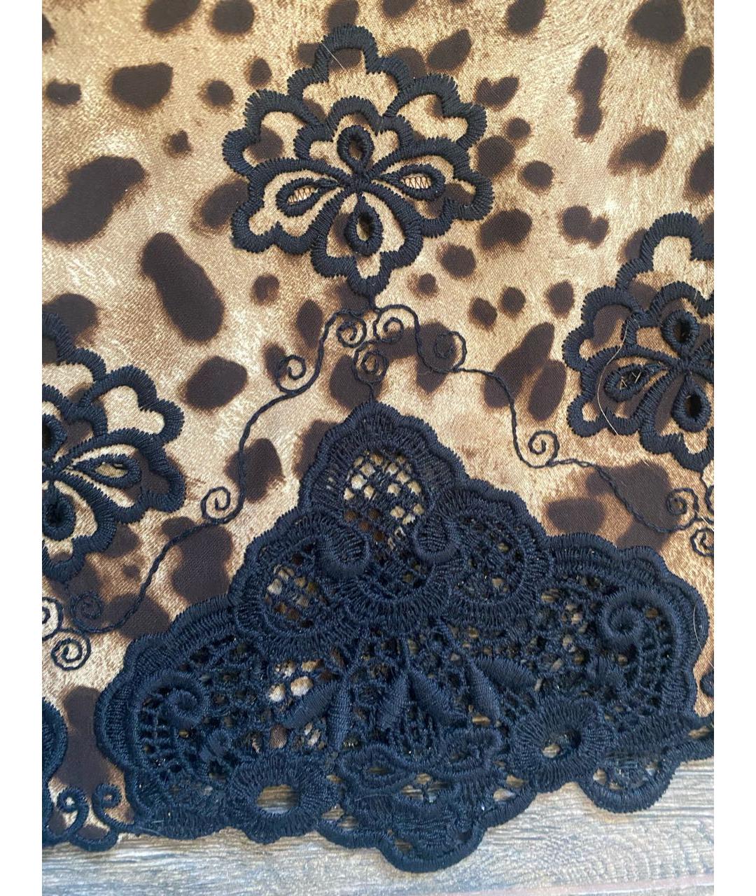 DOLCE&GABBANA Коричневая хлопковая юбка мини, фото 3
