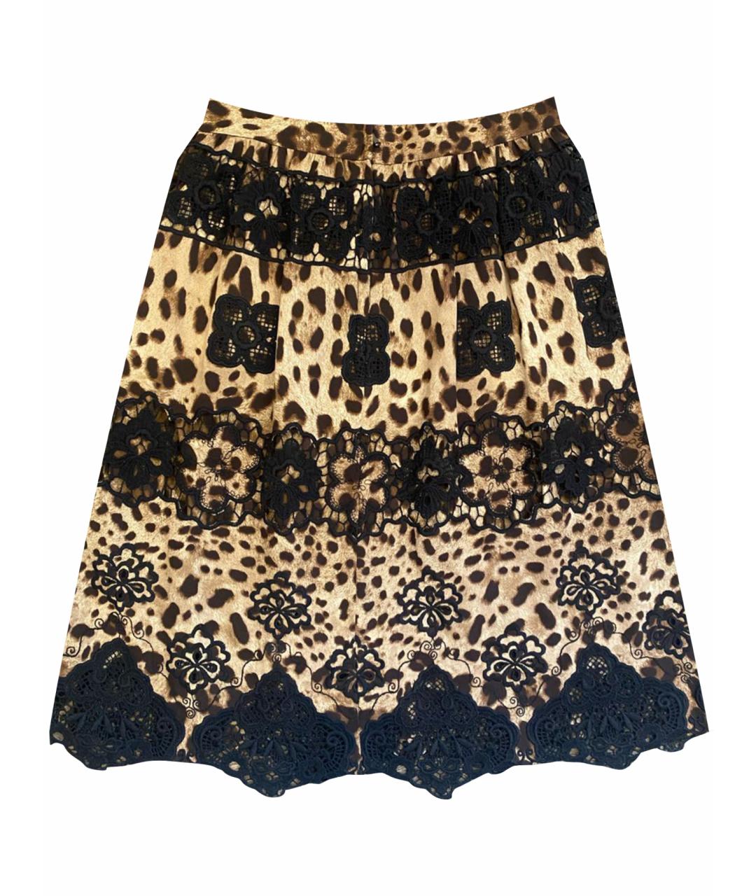 DOLCE&GABBANA Коричневая хлопковая юбка мини, фото 1