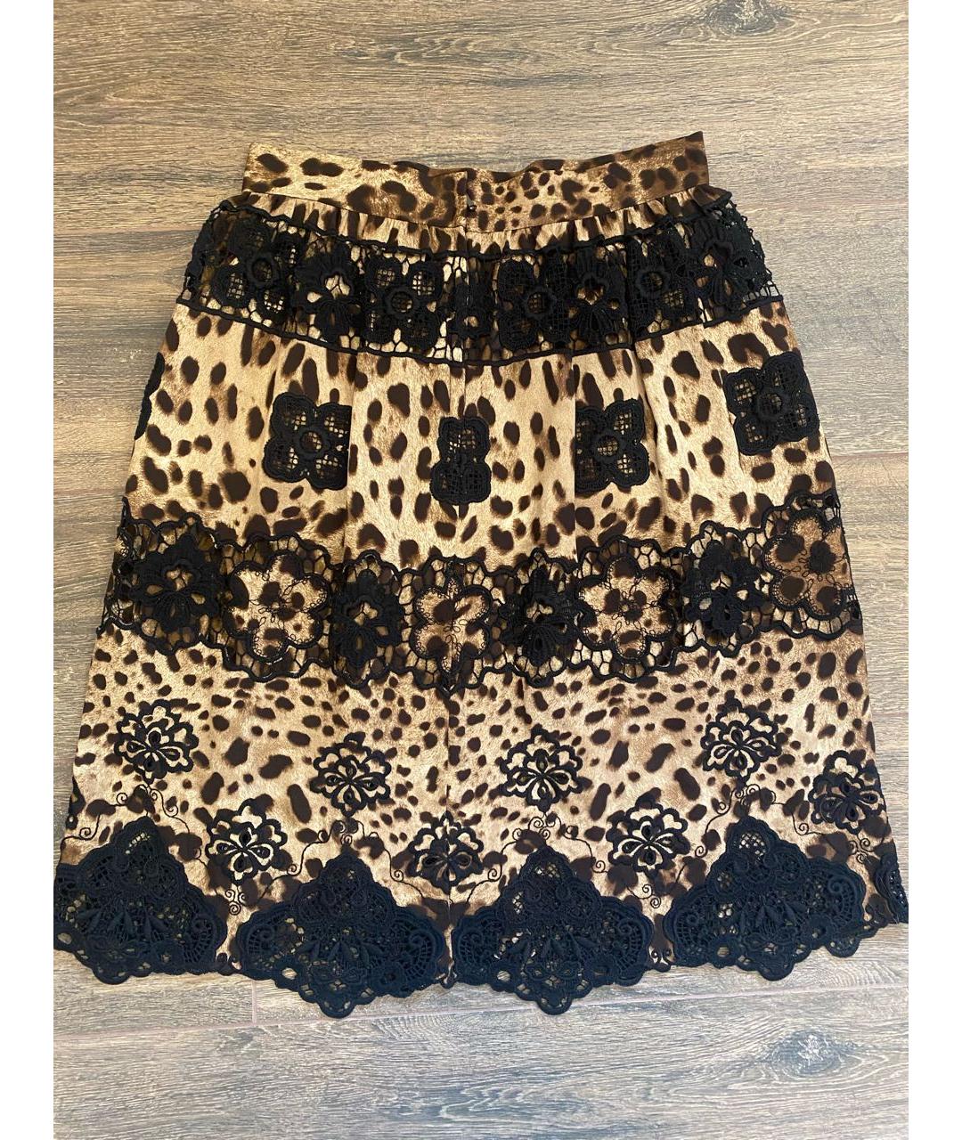 DOLCE&GABBANA Коричневая хлопковая юбка мини, фото 6