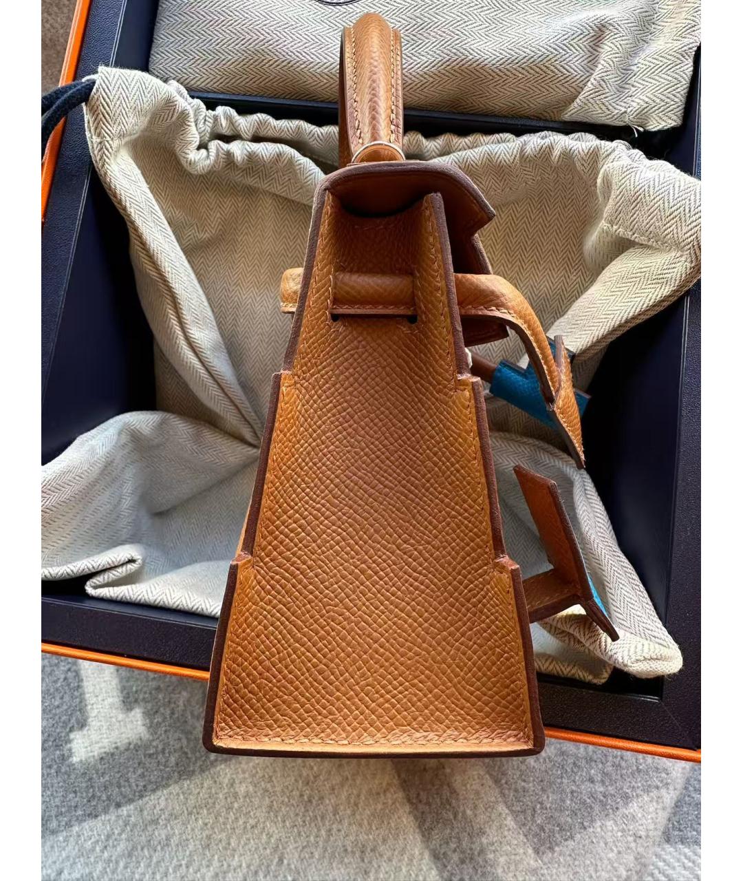 HERMES Коричневая кожаная сумка через плечо, фото 5