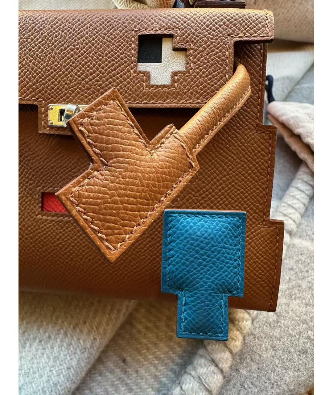 HERMES Коричневая кожаная сумка через плечо, фото 8