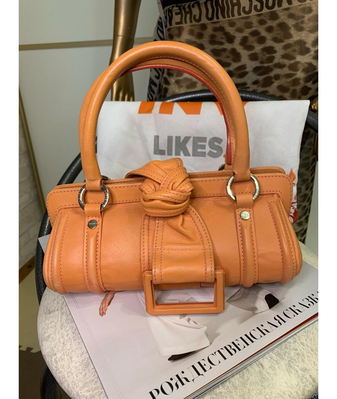 GIVENCHY Коралловая кожаная сумка с короткими ручками, фото 2