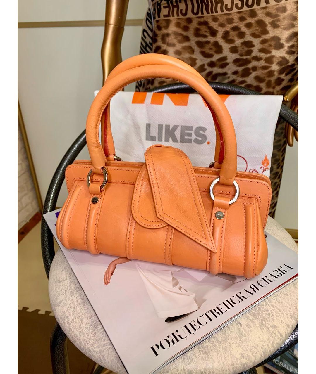 GIVENCHY Коралловая кожаная сумка с короткими ручками, фото 7