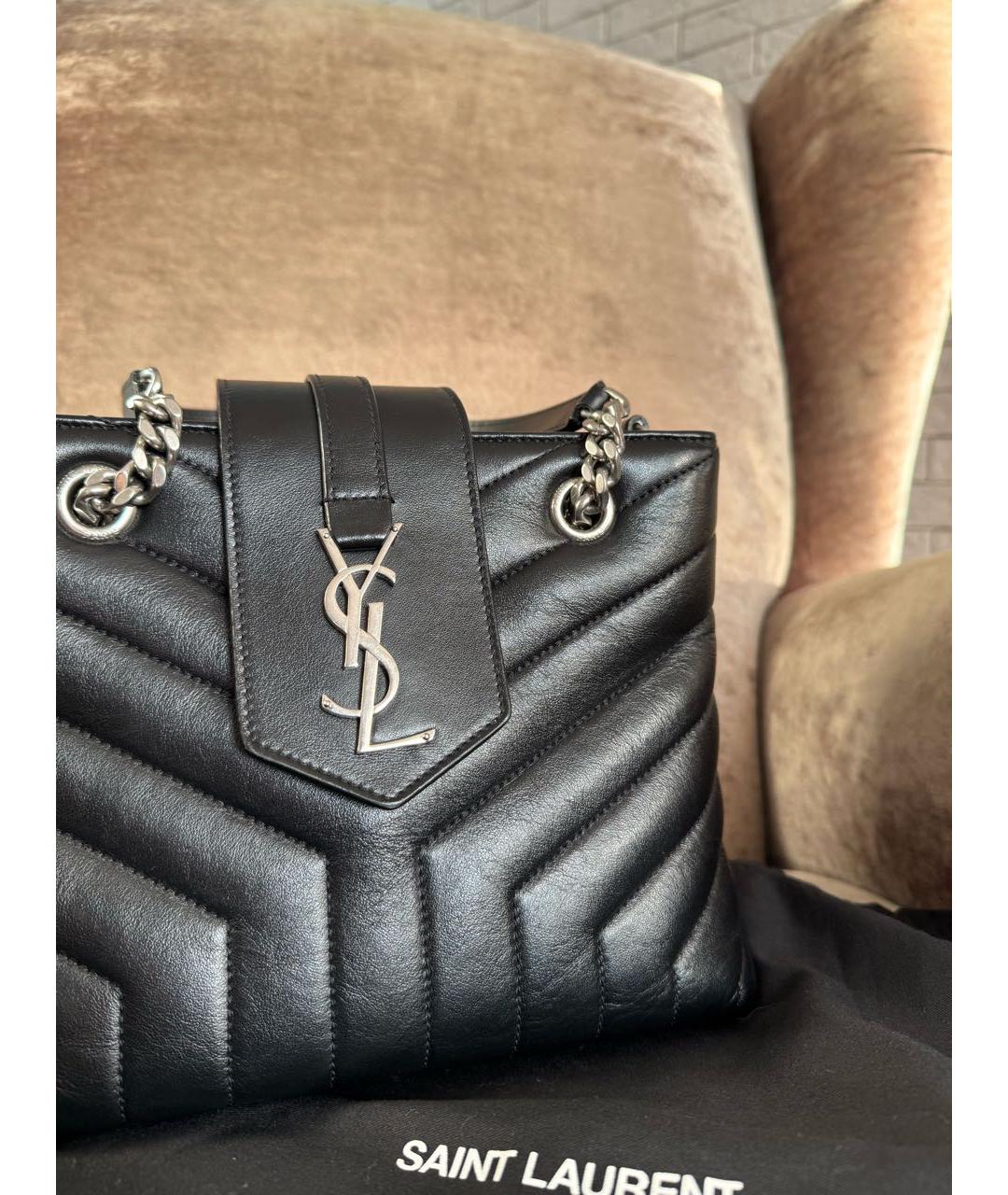 SAINT LAURENT Черная кожаная сумка через плечо, фото 8