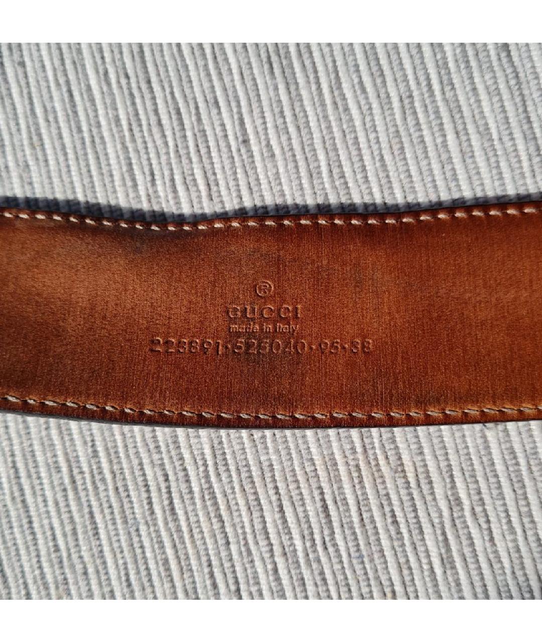 GUCCI Черный ремень из лакированной кожи, фото 3