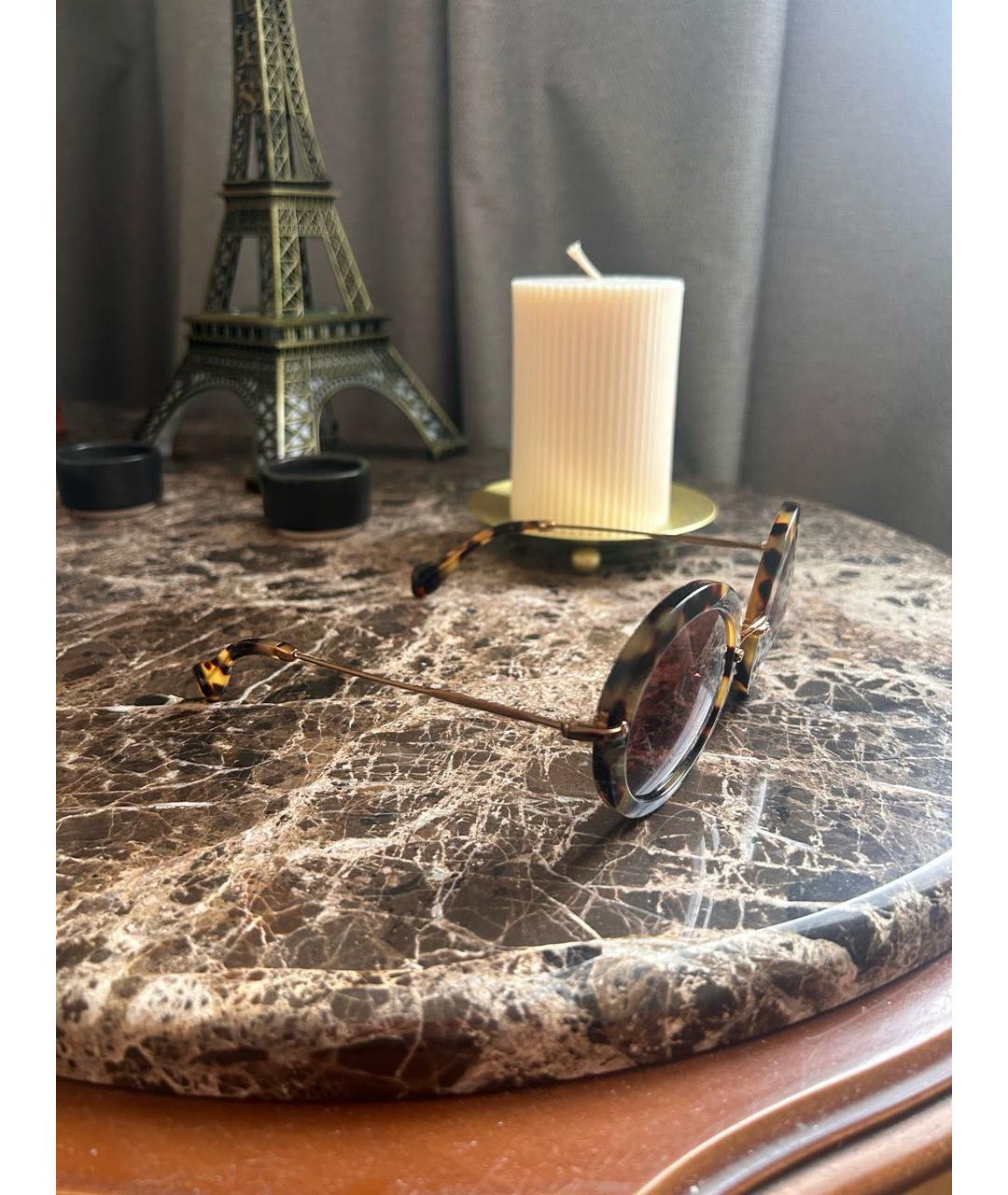 MIU MIU Коричневые пластиковые солнцезащитные очки, фото 2