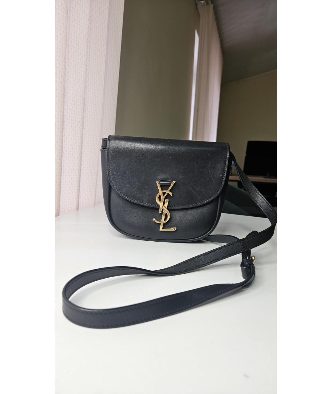 SAINT LAURENT Черная кожаная сумка через плечо, фото 2