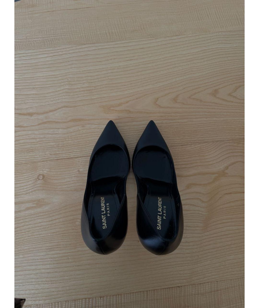 SAINT LAURENT Черные кожаные туфли, фото 3