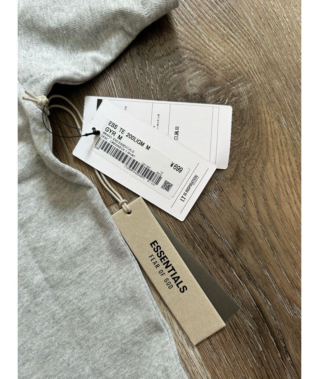 FEAR OF GOD ESSENTIALS Серая хлопковая футболка, фото 6