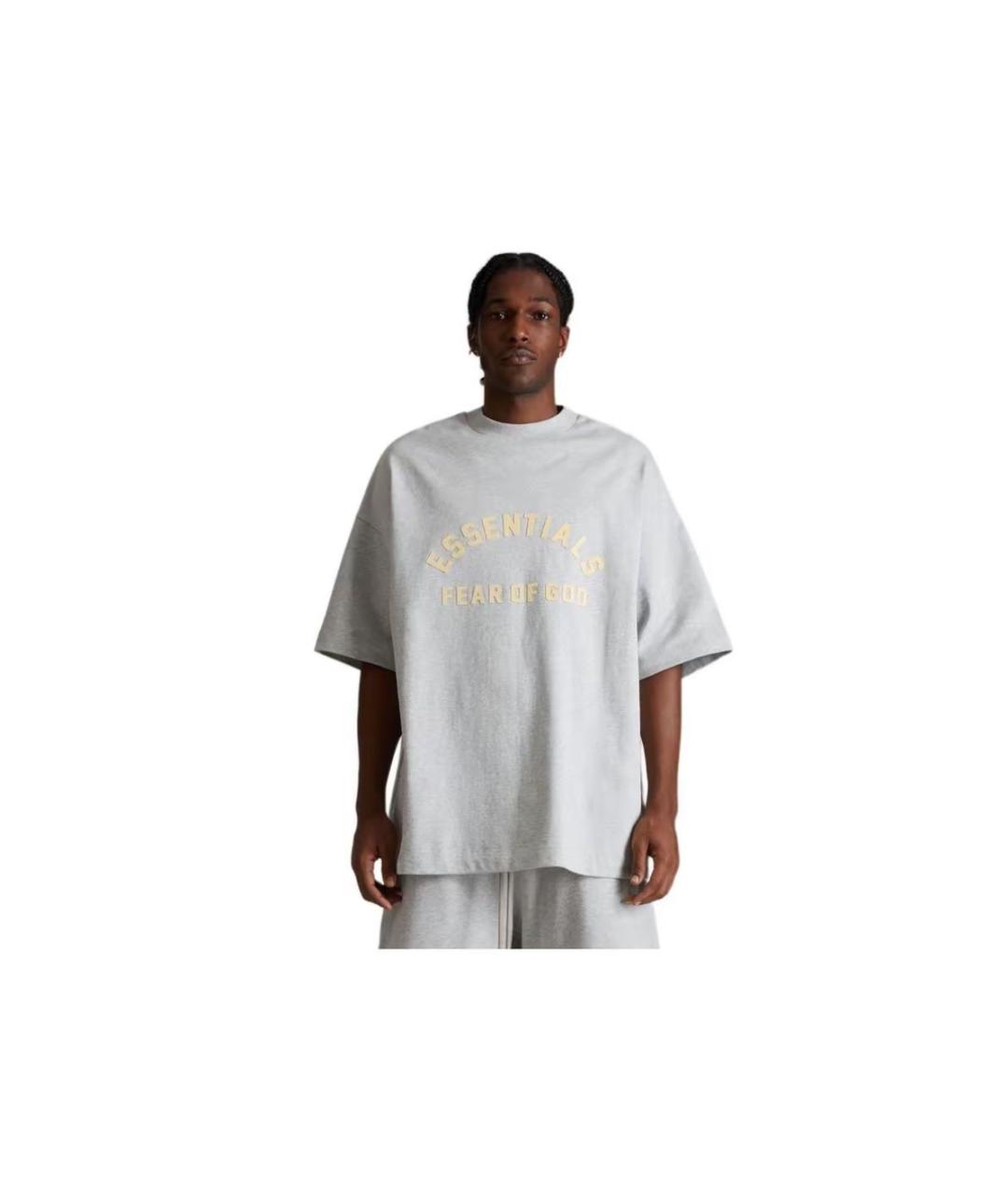 FEAR OF GOD ESSENTIALS Серая хлопковая футболка, фото 2