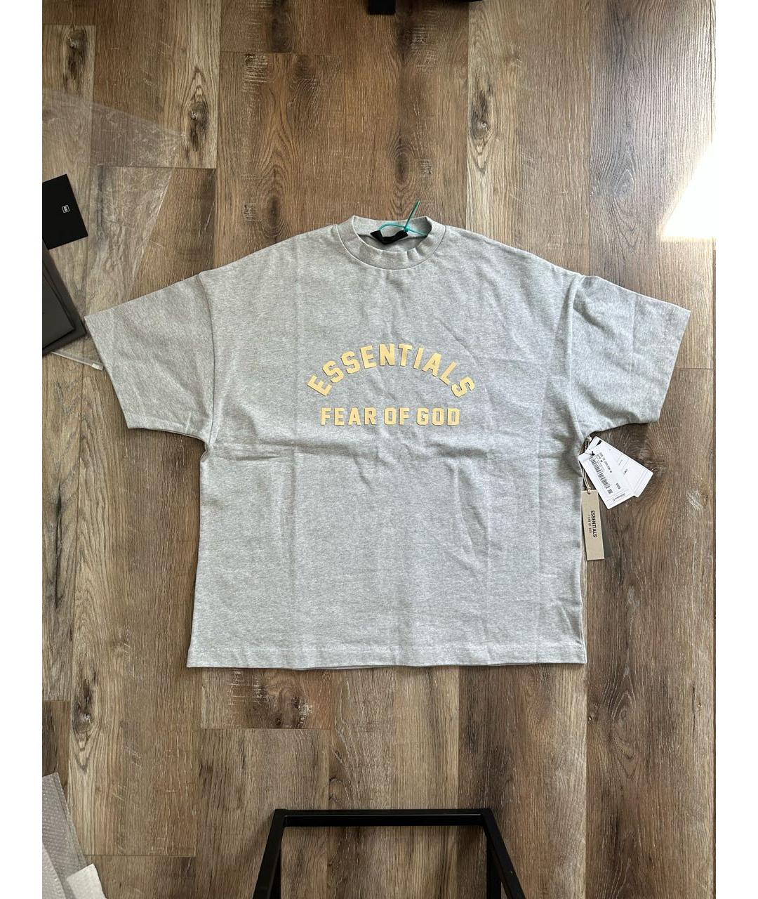 FEAR OF GOD ESSENTIALS Серая хлопковая футболка, фото 4