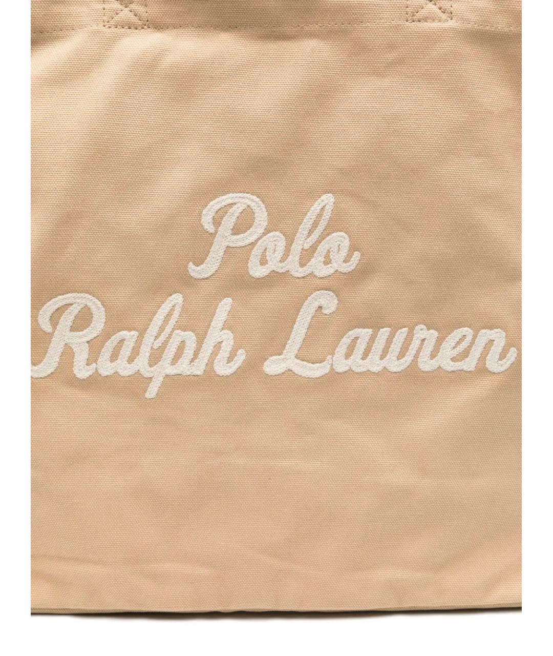 POLO RALPH LAUREN Бежевая сумка тоут, фото 4