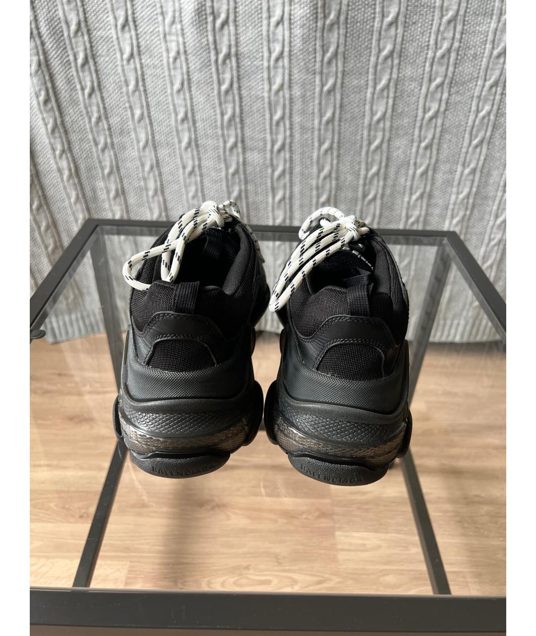 BALENCIAGA Черные кожаные кроссовки, фото 4