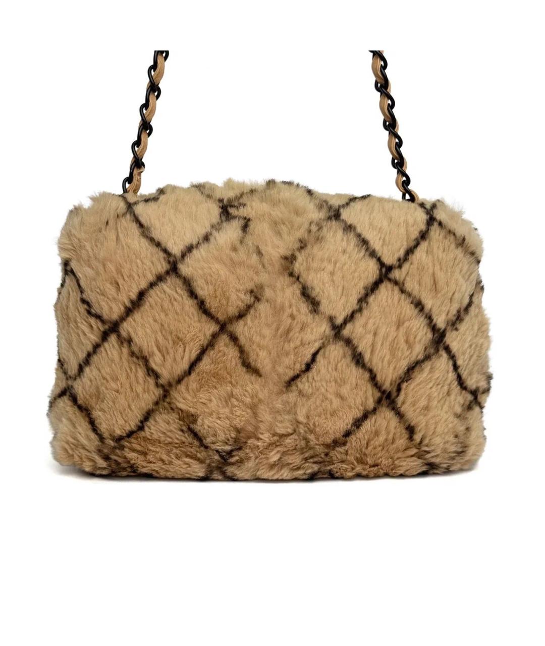 CHANEL Бежевая меховая сумка через плечо, фото 3