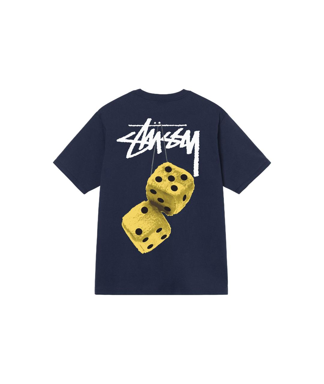 STUSSY Темно-синяя хлопковая футболка, фото 2