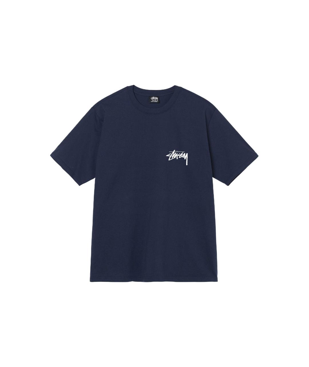 STUSSY Темно-синяя хлопковая футболка, фото 1