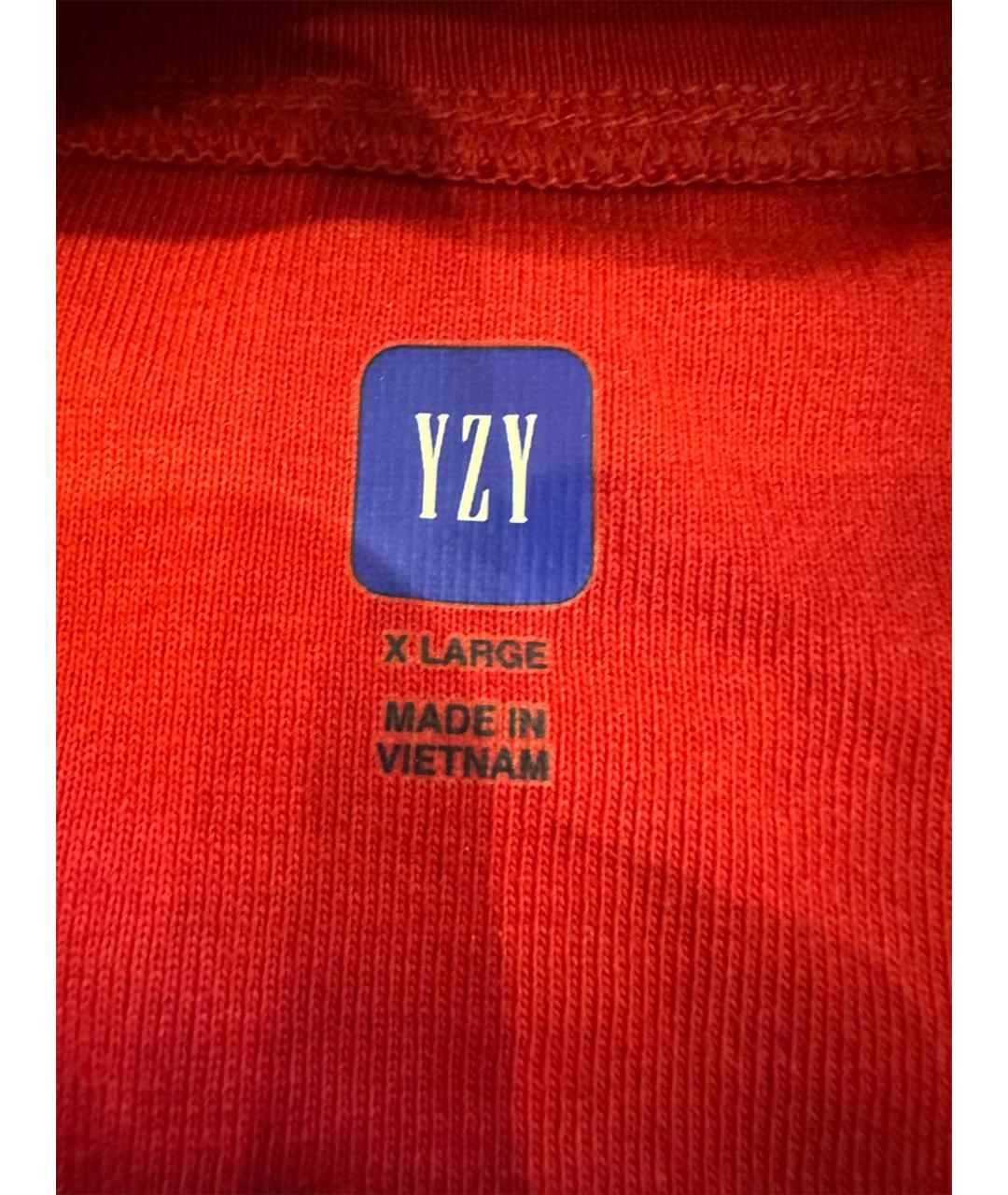 YEEZY Красная хлопковая футболка, фото 6