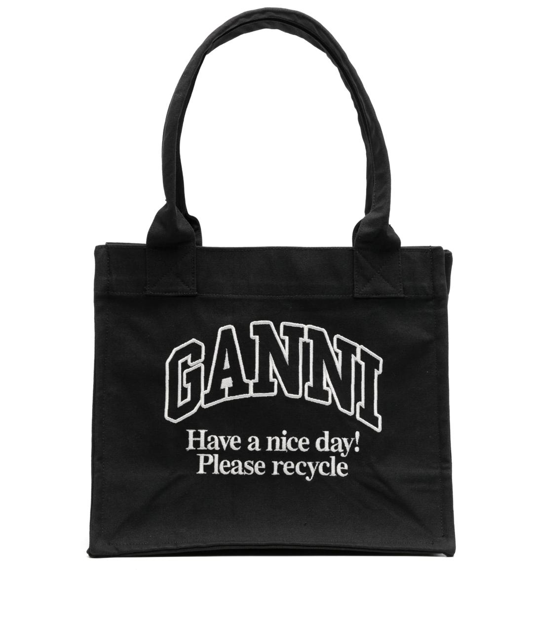 GANNI Черная сумка тоут, фото 1
