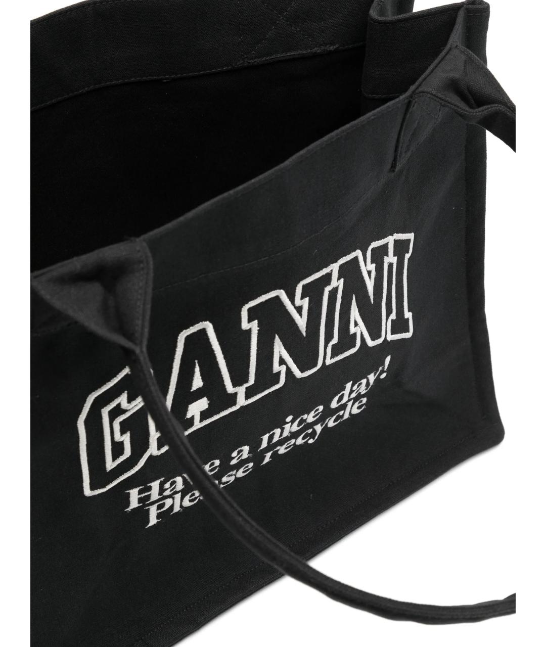 GANNI Черная сумка тоут, фото 5
