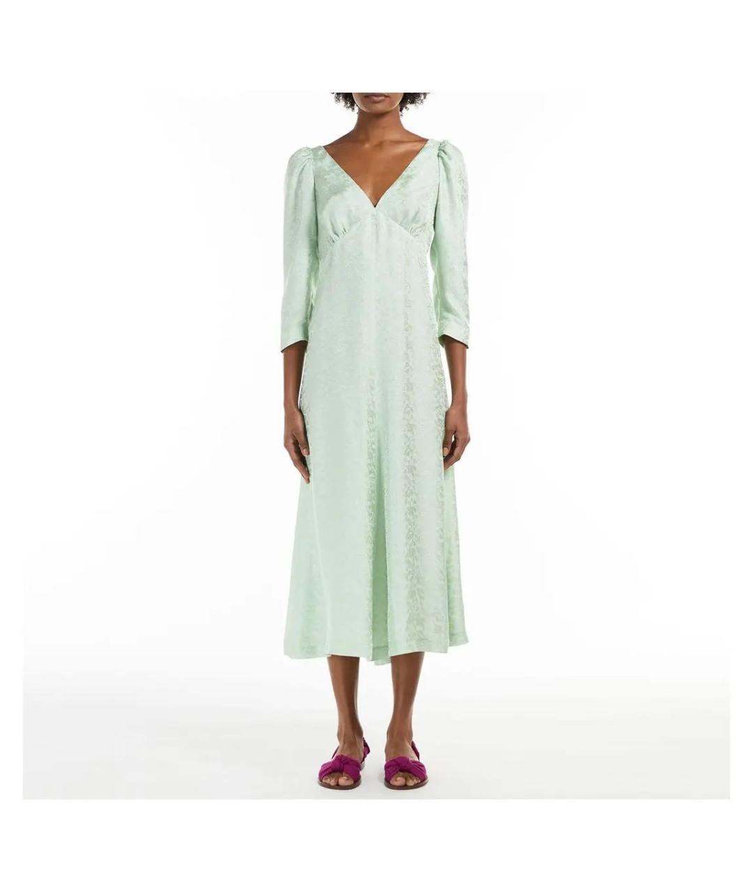 MAX MARA Зеленые вискозное повседневное платье, фото 6