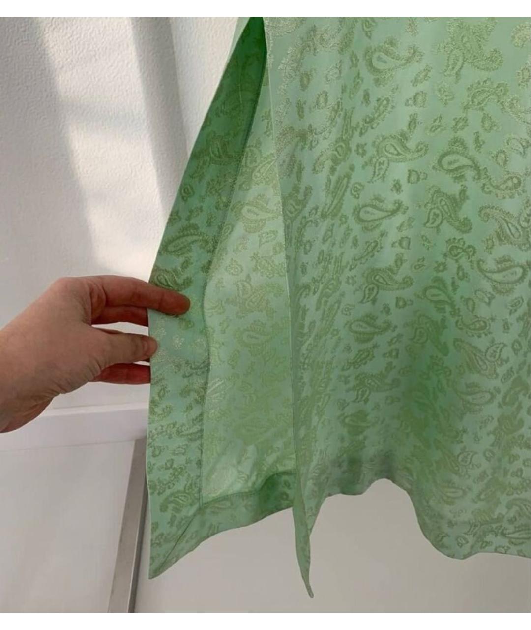 MAX MARA Зеленые вискозное повседневное платье, фото 5