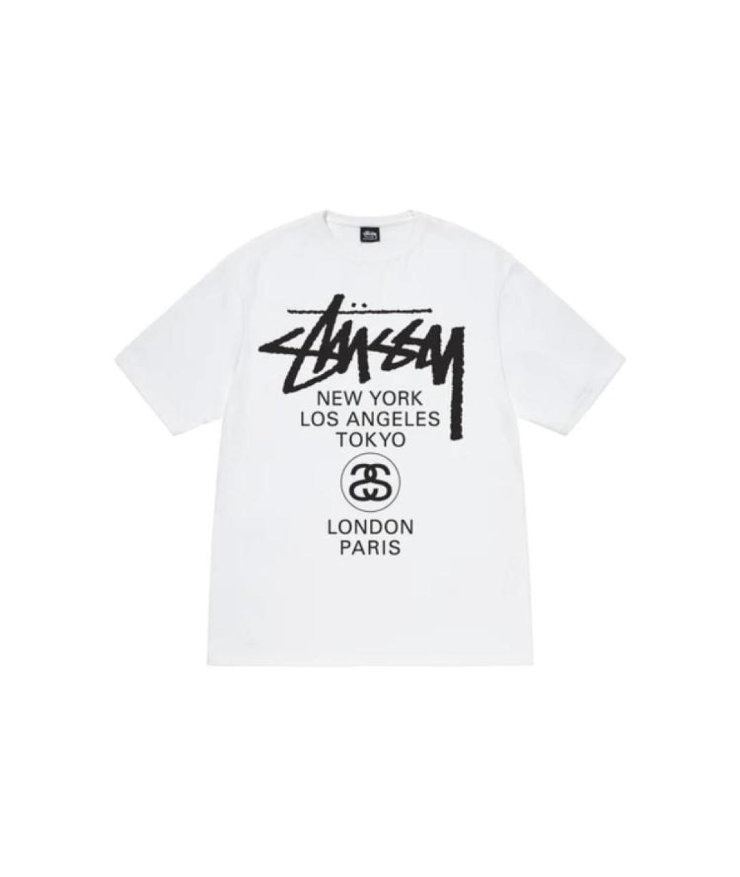 STUSSY Белая хлопковая футболка, фото 1
