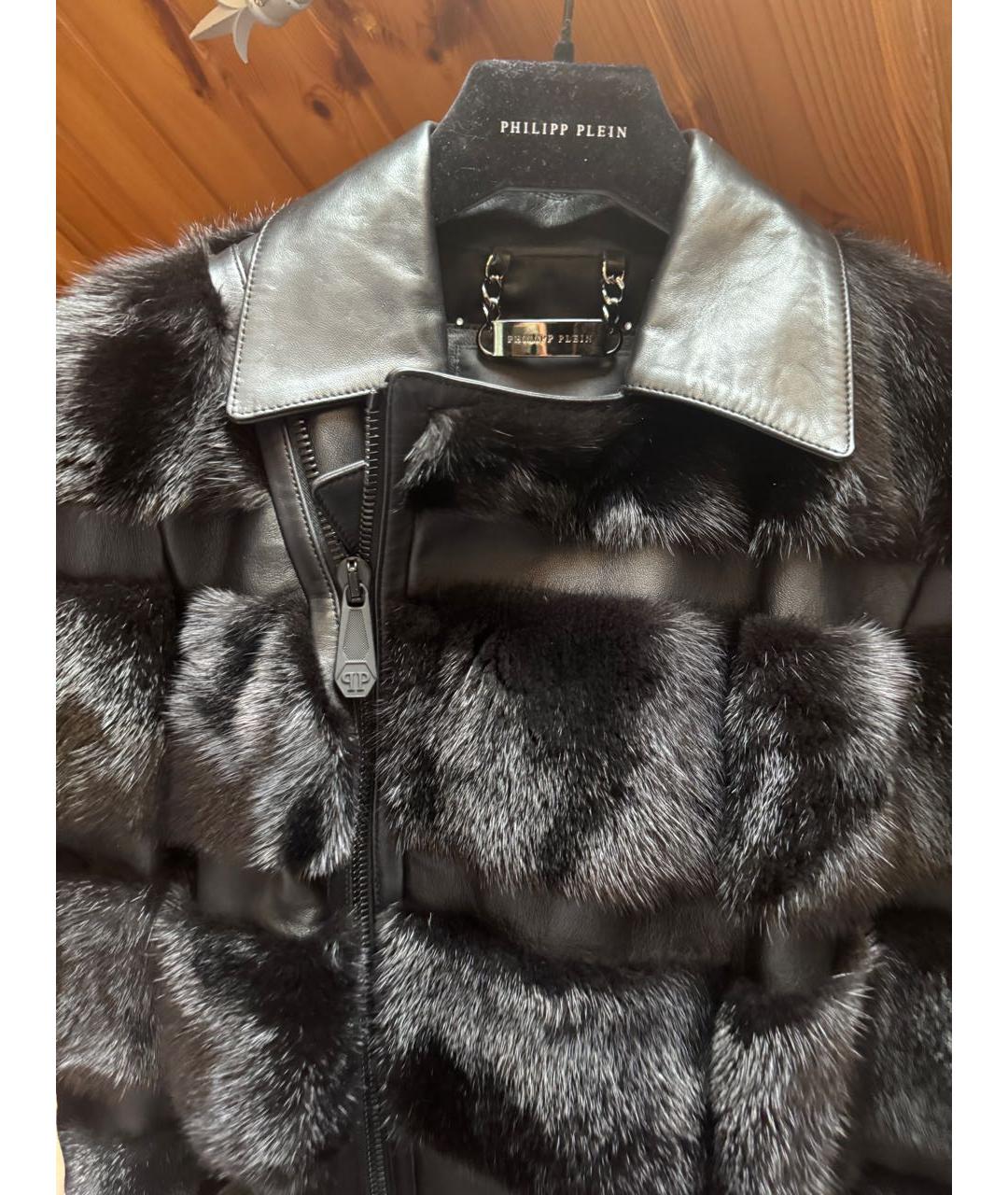 PHILIPP PLEIN Черная кожаная куртка, фото 4