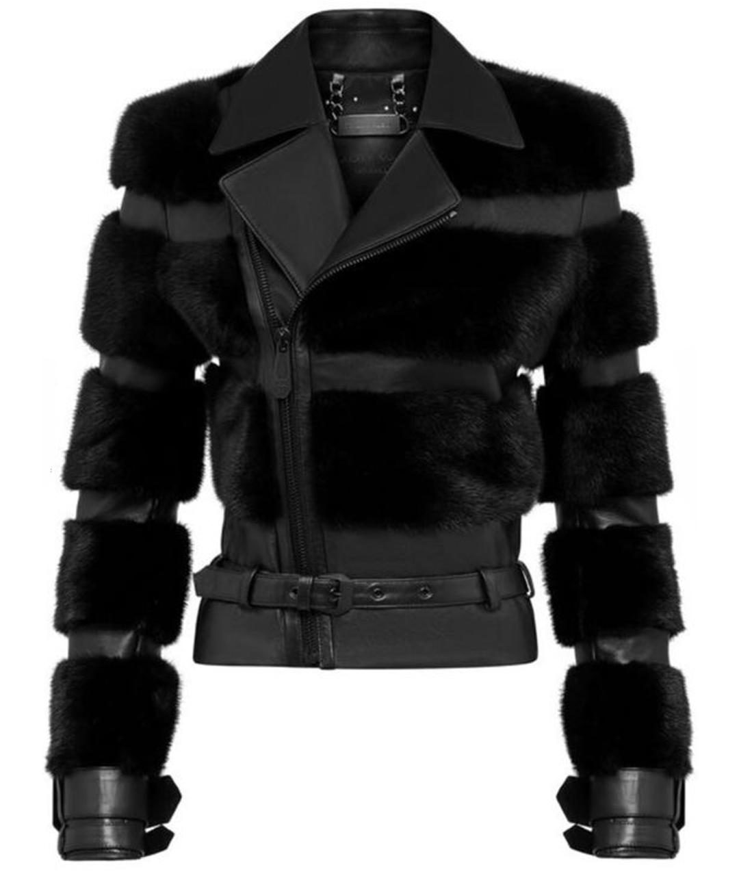 PHILIPP PLEIN Черная кожаная куртка, фото 1